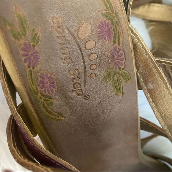 L'Artiste Spring Step Lilac Leather Sandals 10 - Picture 10 of 12